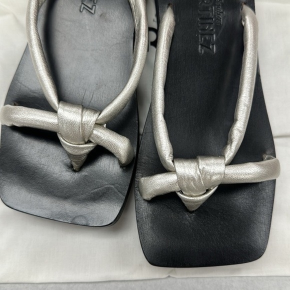Martinez Black and Silver Sandals Sz 7 - Picture 2 of 5